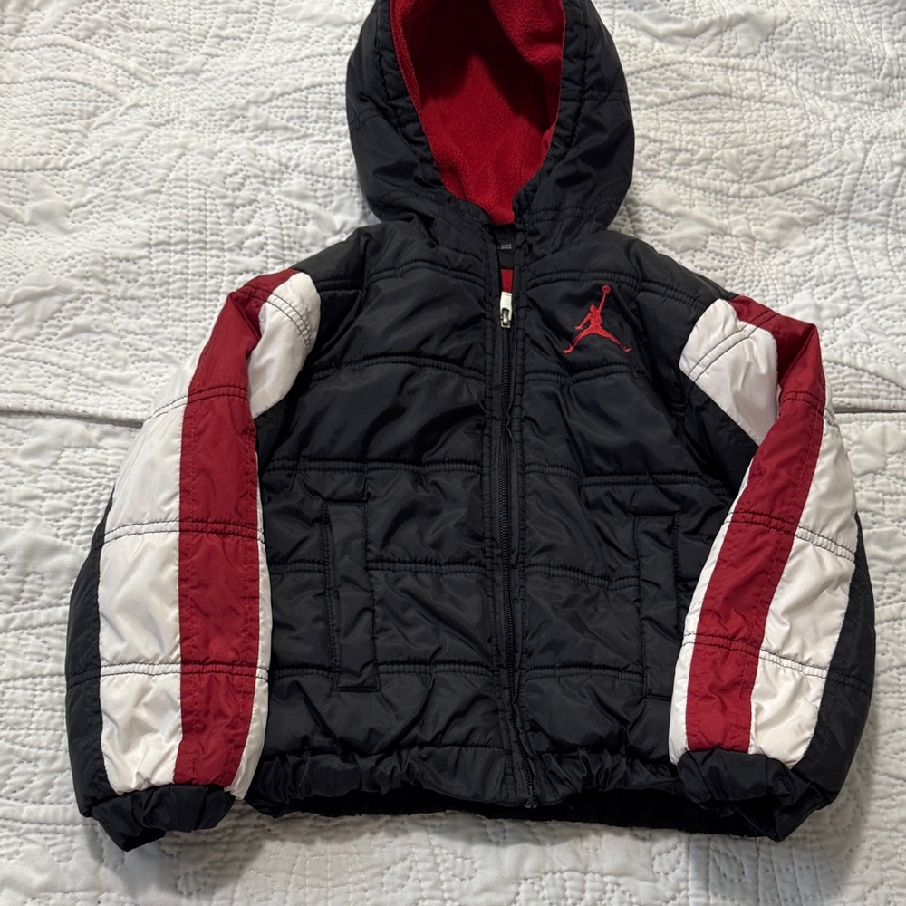 Kids Black and Red Hooded Jacket